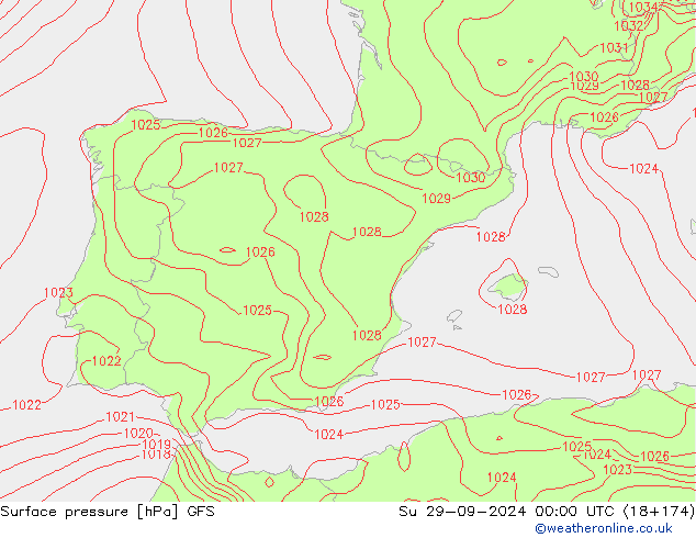 приземное давление GFS Вс 29.09.2024 00 UTC