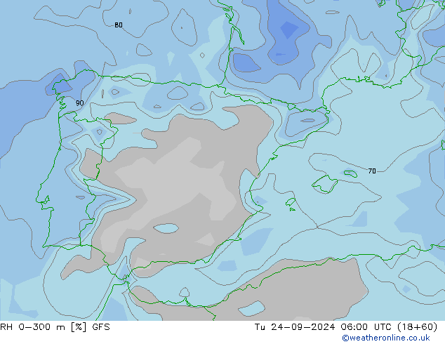 RV 0-300 m GFS di 24.09.2024 06 UTC