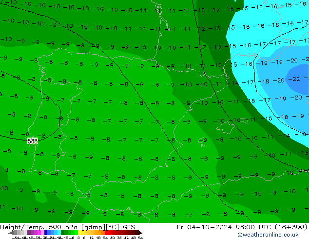 Z500/Rain (+SLP)/Z850 GFS Fr 04.10.2024 06 UTC