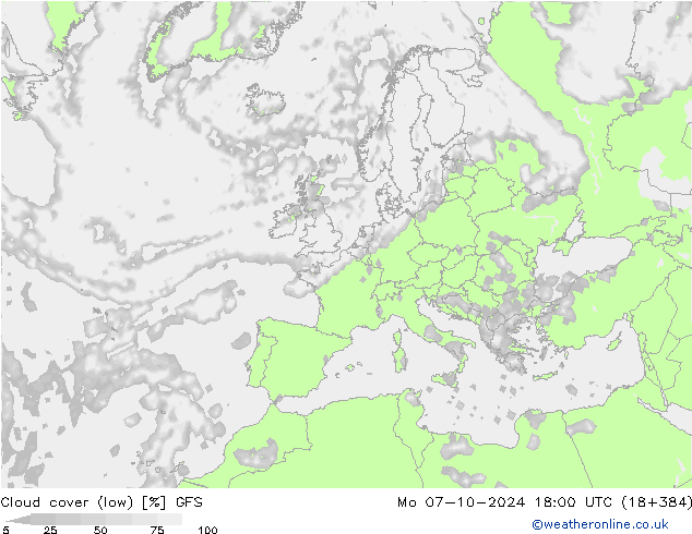 云 (低) GFS 星期一 07.10.2024 18 UTC