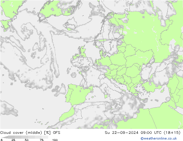 nuvens (médio) GFS Dom 22.09.2024 09 UTC