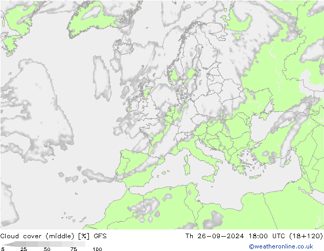 Wolken (mittel) GFS Do 26.09.2024 18 UTC