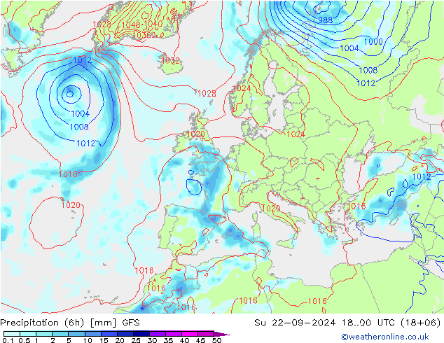 Z500/Rain (+SLP)/Z850 GFS So 22.09.2024 00 UTC