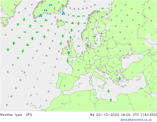 Yağış Türü GFS Çar 02.10.2024 06 UTC