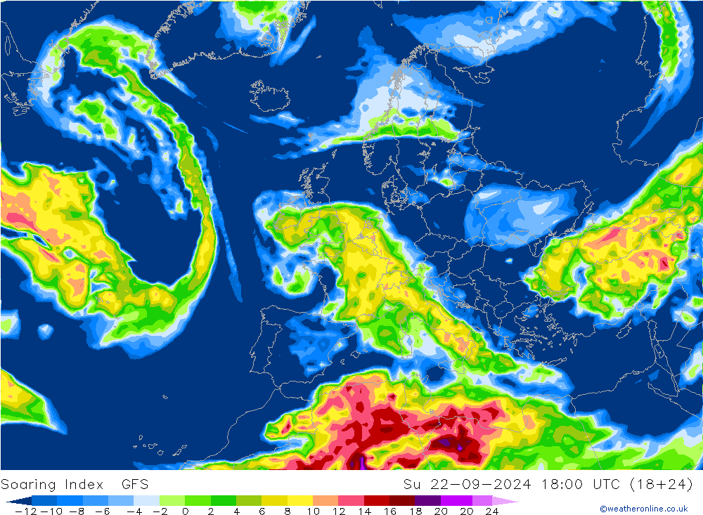 Soaring Index GFS So 22.09.2024 18 UTC