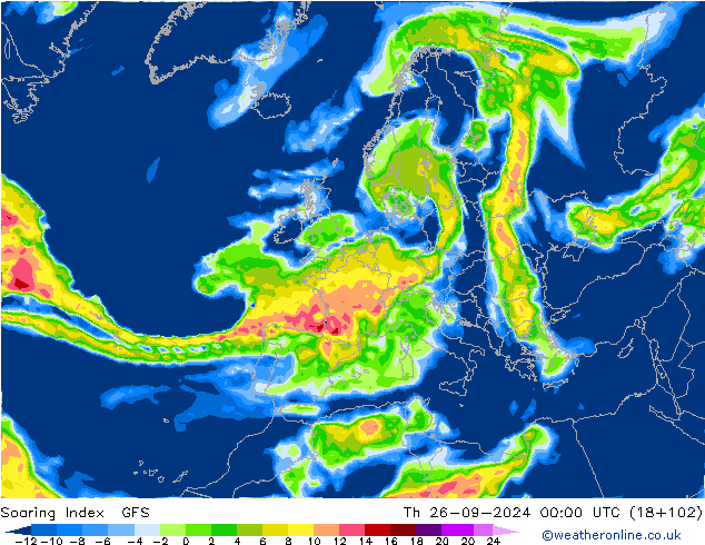 Soaring Index GFS Čt 26.09.2024 00 UTC