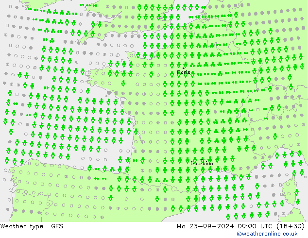 Weather type GFS Mo 23.09.2024 00 UTC