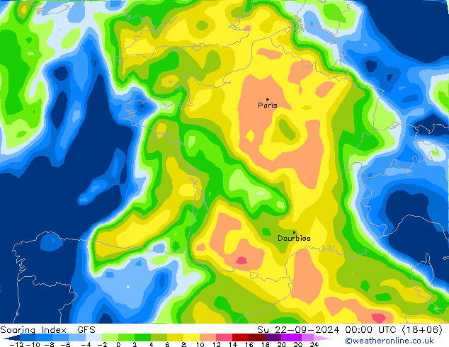 Soaring Index GFS Su 22.09.2024 00 UTC