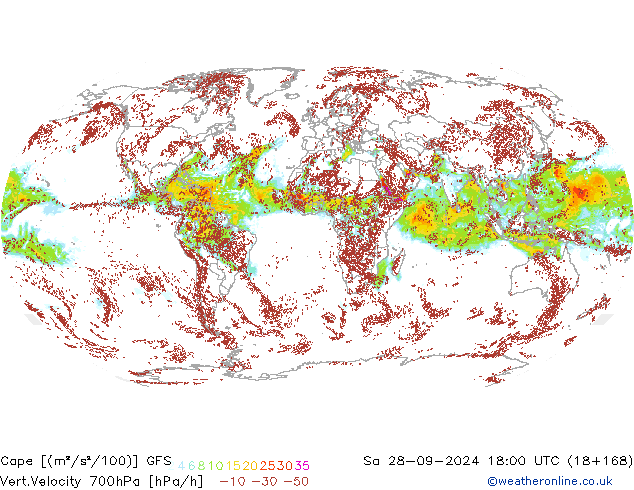 Cape GFS Sa 28.09.2024 18 UTC