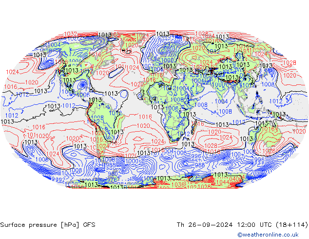 Surface pressure GFS Th 26.09.2024 12 UTC