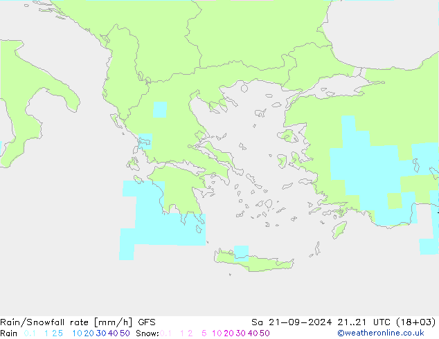 Regen/Schneefallrate GFS Sa 21.09.2024 21 UTC