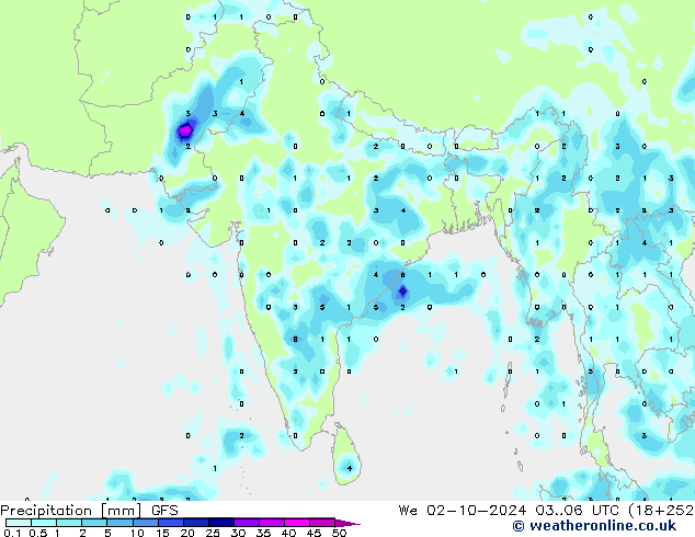 Precipitazione GFS mer 02.10.2024 06 UTC