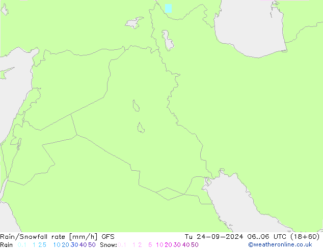 Regen/Schneefallrate GFS Di 24.09.2024 06 UTC