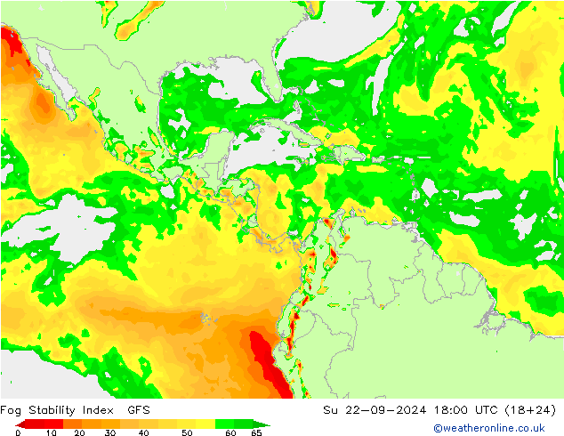 Fog Stability Index GFS Su 22.09.2024 18 UTC