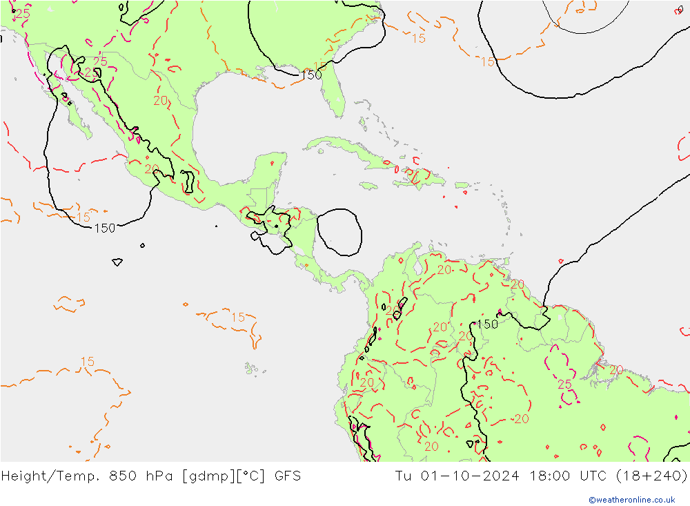 Z500/Rain (+SLP)/Z850 GFS mar 01.10.2024 18 UTC