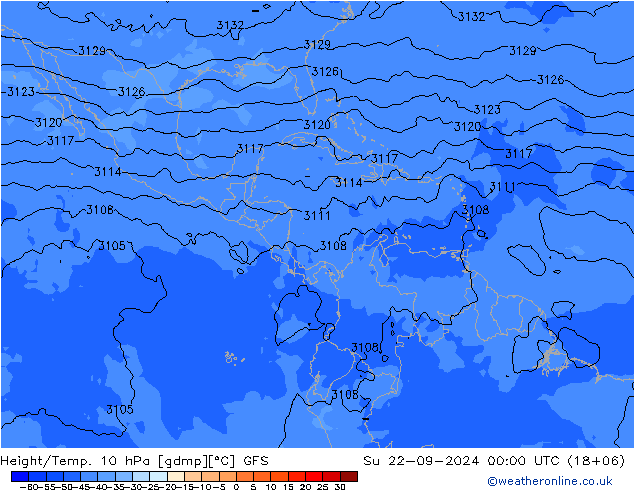 Height/Temp. 10 hPa GFS Su 22.09.2024 00 UTC