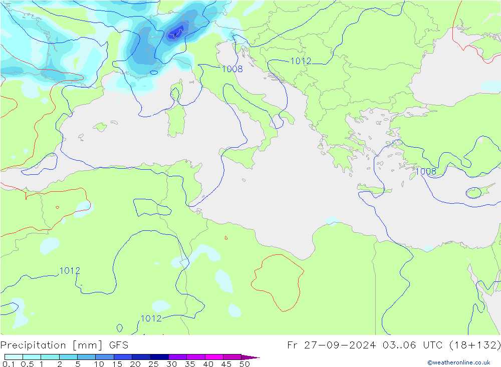 Precipitation GFS Fr 27.09.2024 06 UTC