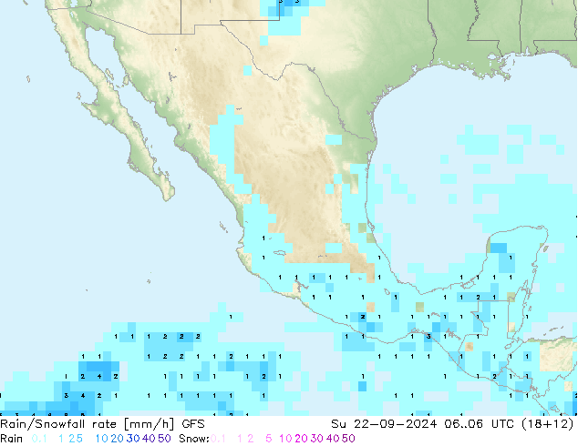 Regen/Schneefallrate GFS So 22.09.2024 06 UTC