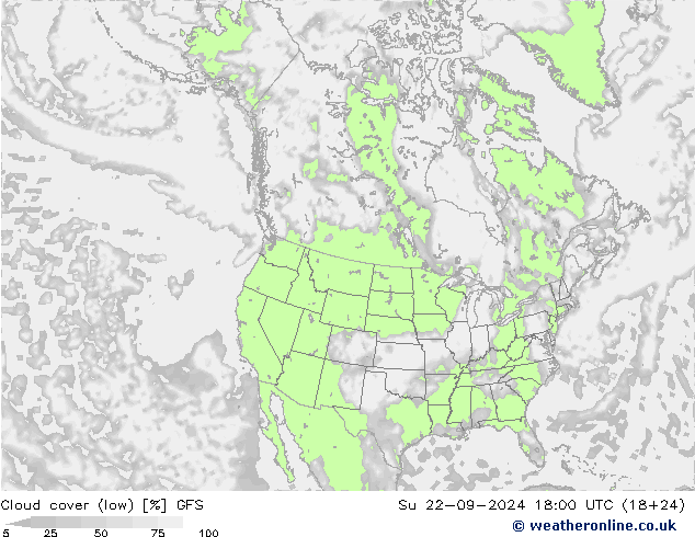 nuvens (baixo) GFS Dom 22.09.2024 18 UTC