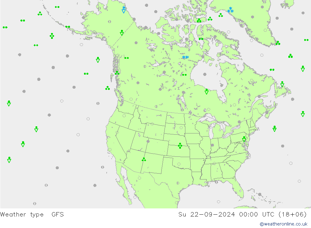 Weather type GFS Su 22.09.2024 00 UTC