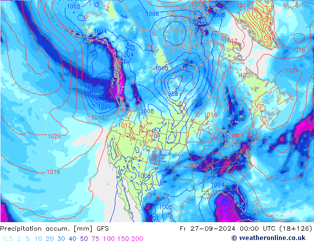 Precipitation accum. GFS Sex 27.09.2024 00 UTC