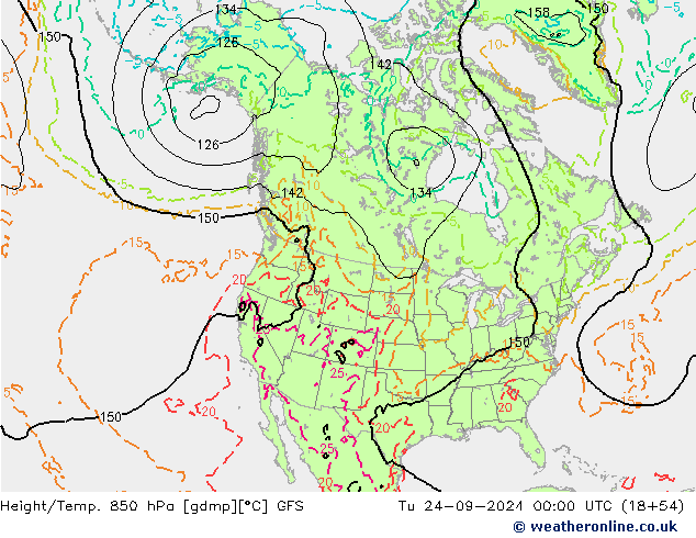 Z500/Regen(+SLP)/Z850 GFS di 24.09.2024 00 UTC