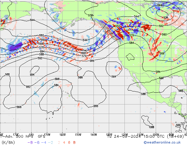 T-Adv. 500 hPa GFS Sa 24.09.2024 15 UTC