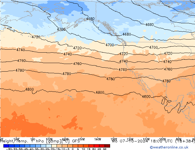 Height/Temp. 1 hPa GFS Po 07.10.2024 18 UTC