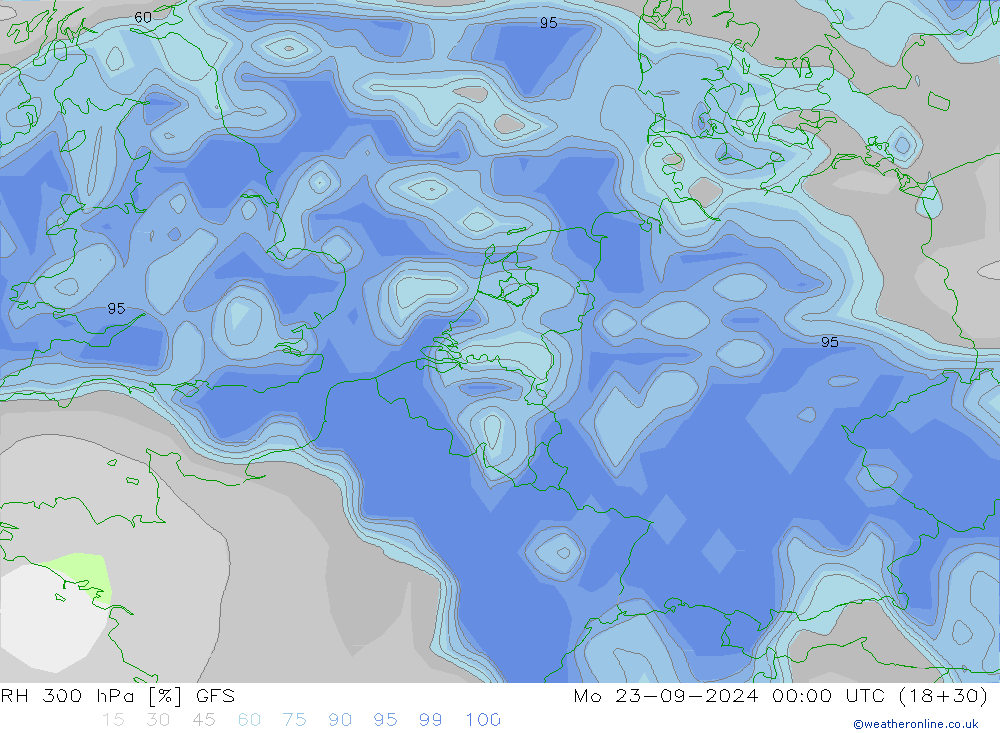 RH 300 hPa GFS September 2024