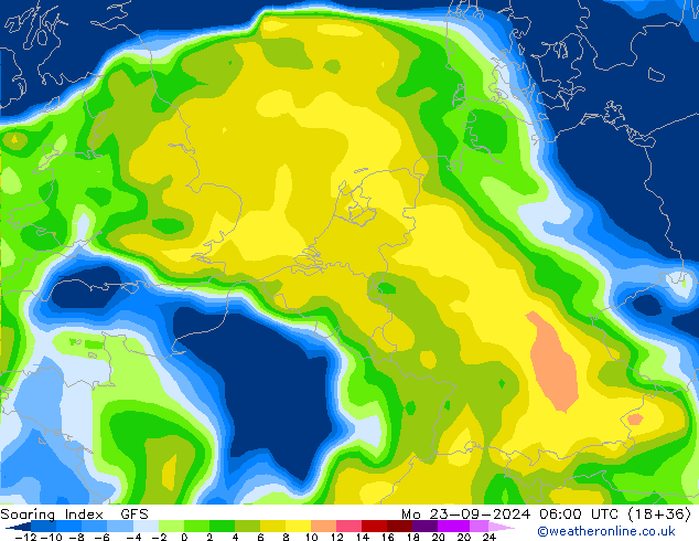 Soaring Index GFS Mo 23.09.2024 06 UTC