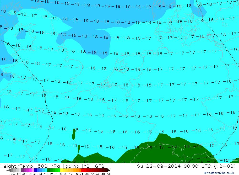 Z500/Rain (+SLP)/Z850 GFS 星期日 22.09.2024 00 UTC