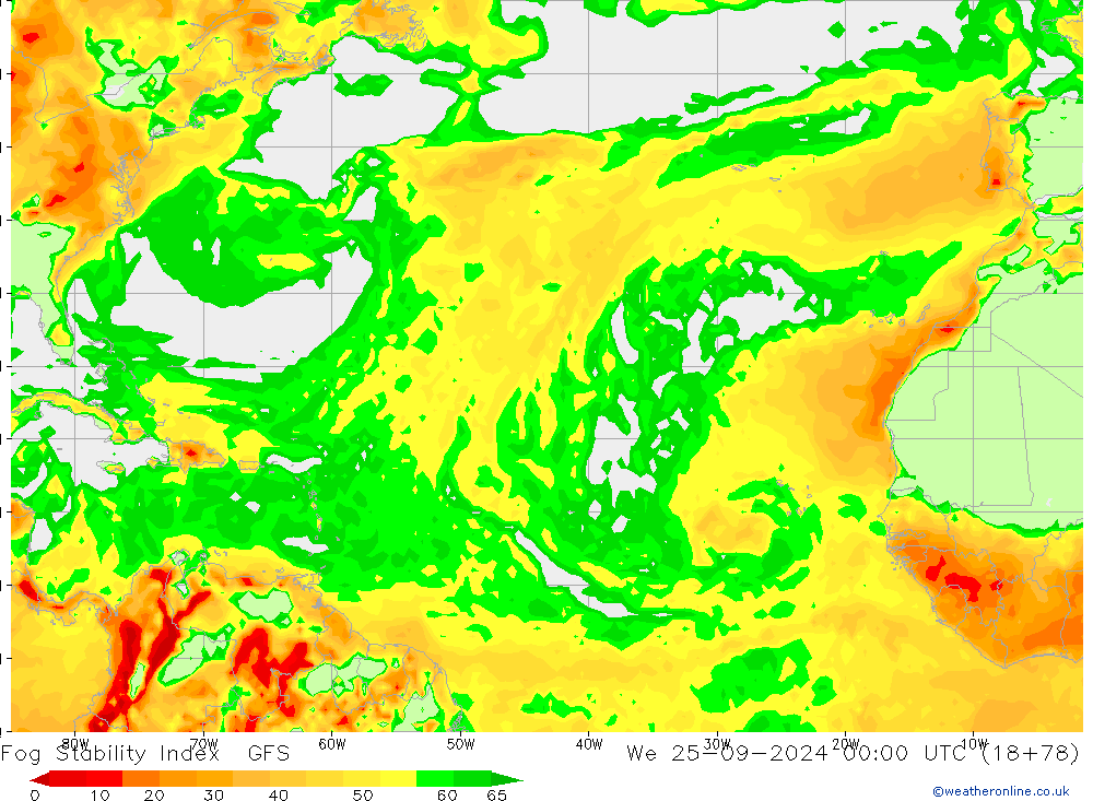 Fog Stability Index GFS We 25.09.2024 00 UTC