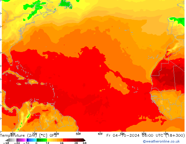 Temperature (2m) GFS Fr 04.10.2024 06 UTC