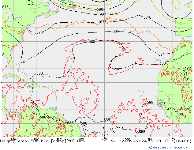 Z500/Rain (+SLP)/Z850 GFS Su 22.09.2024 00 UTC