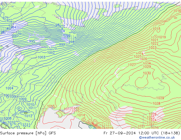 Luchtdruk (Grond) GFS september 2024