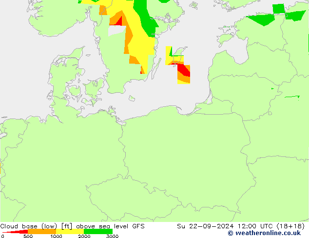 Cloud base (low) GFS Ne 22.09.2024 12 UTC