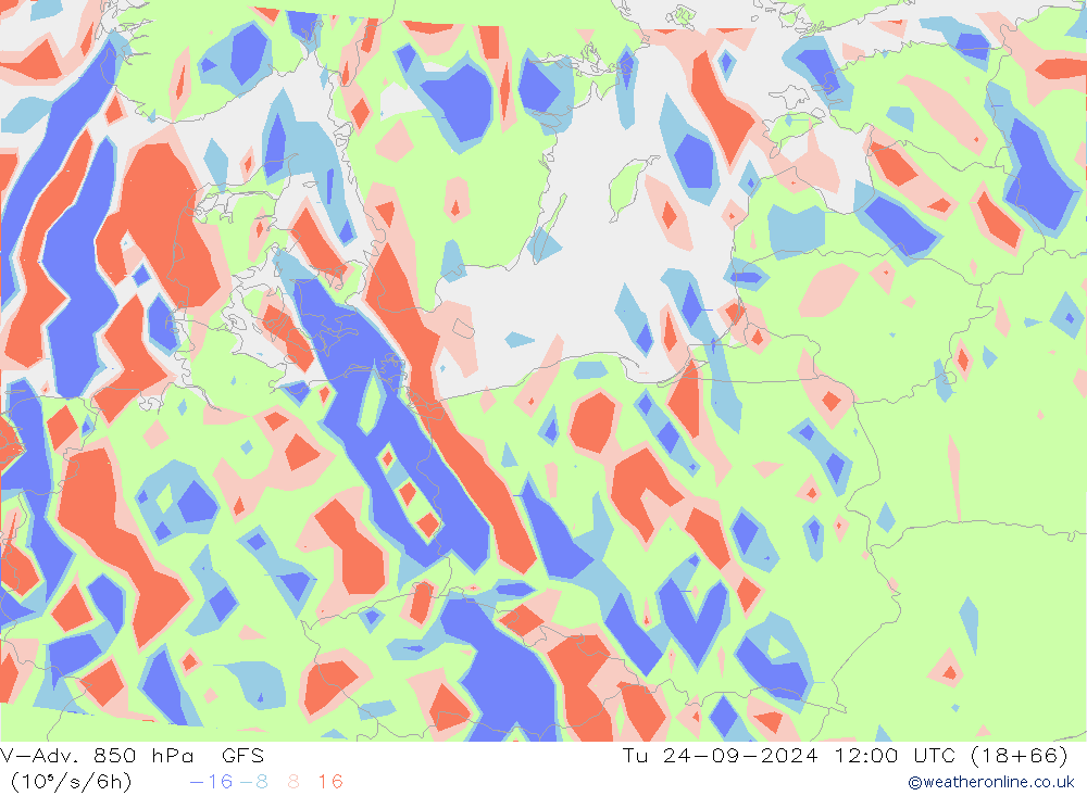 V-Adv. 850 hPa GFS Tu 24.09.2024 12 UTC