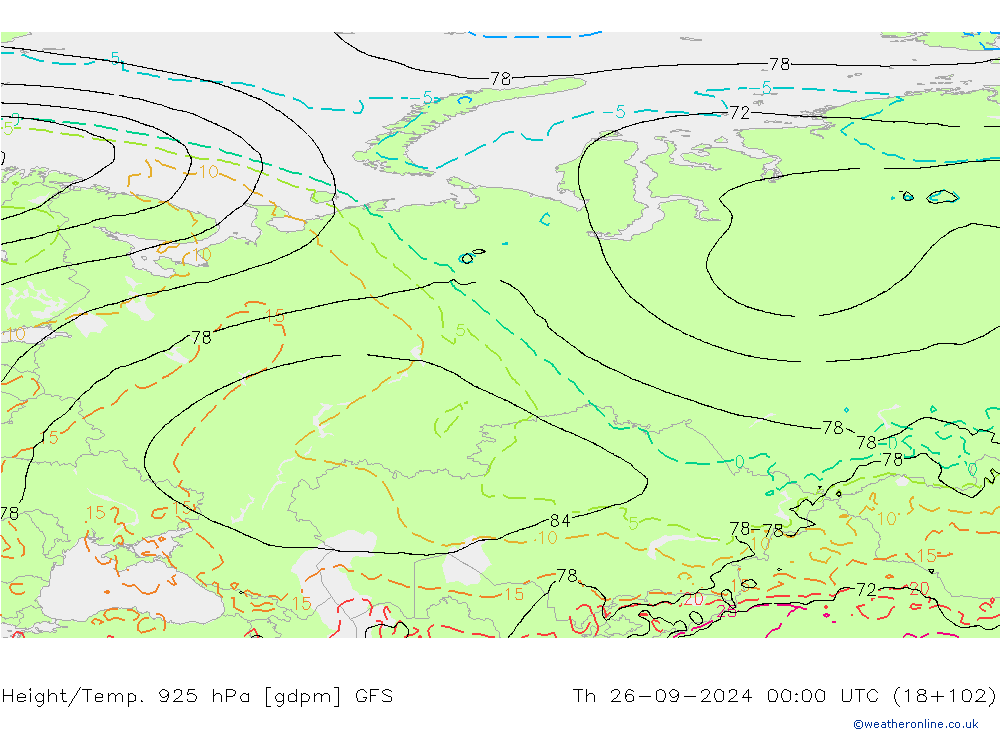 Height/Temp. 925 hPa GFS September 2024