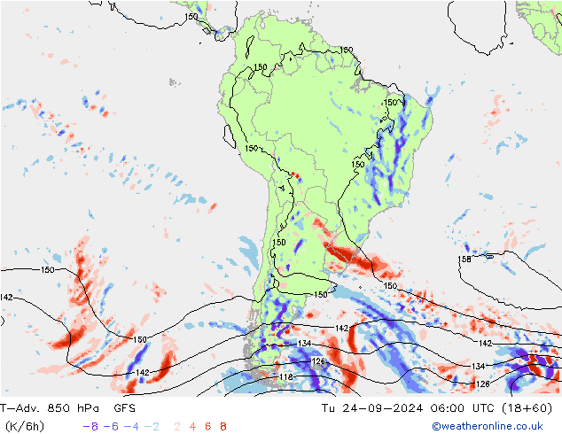 T-Adv. 850 hPa GFS September 2024