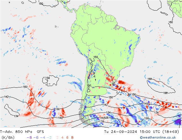 T-Adv. 850 hPa GFS Tu 24.09.2024 15 UTC