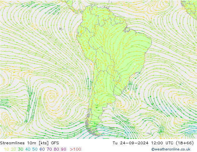 Stromlinien 10m GFS Di 24.09.2024 12 UTC