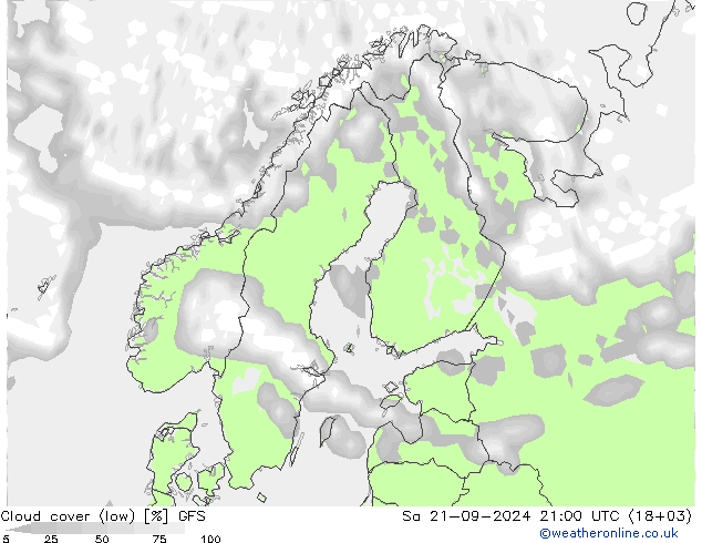 云 (低) GFS 星期六 21.09.2024 21 UTC