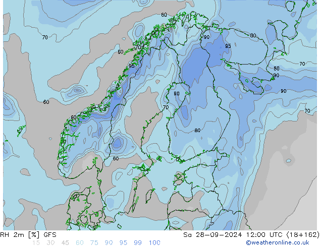 RH 2m GFS Sa 28.09.2024 12 UTC