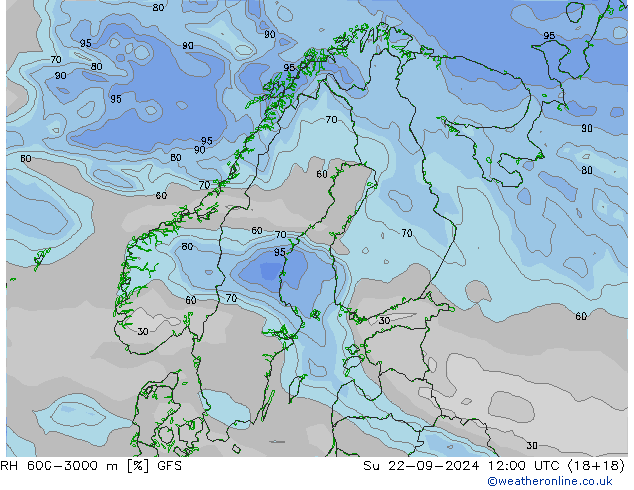 RH 600-3000 m GFS Su 22.09.2024 12 UTC