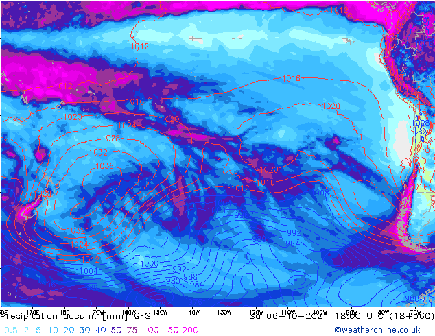 Nied. akkumuliert GFS So 06.10.2024 18 UTC