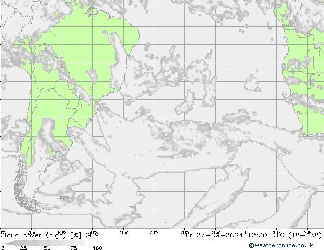 vysoký oblak GFS Pá 27.09.2024 12 UTC