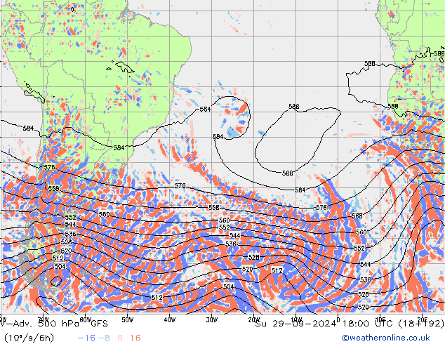 V-Adv. 500 hPa GFS So 29.09.2024 18 UTC