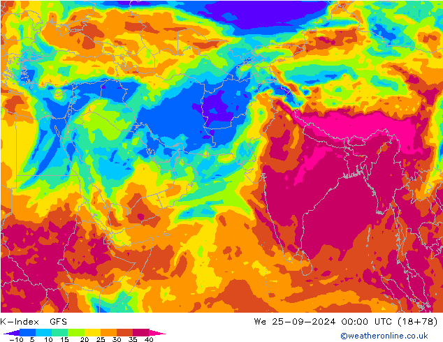 K-Index GFS Mi 25.09.2024 00 UTC