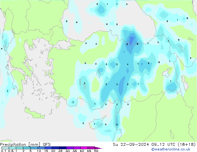 Niederschlag GFS So 22.09.2024 12 UTC