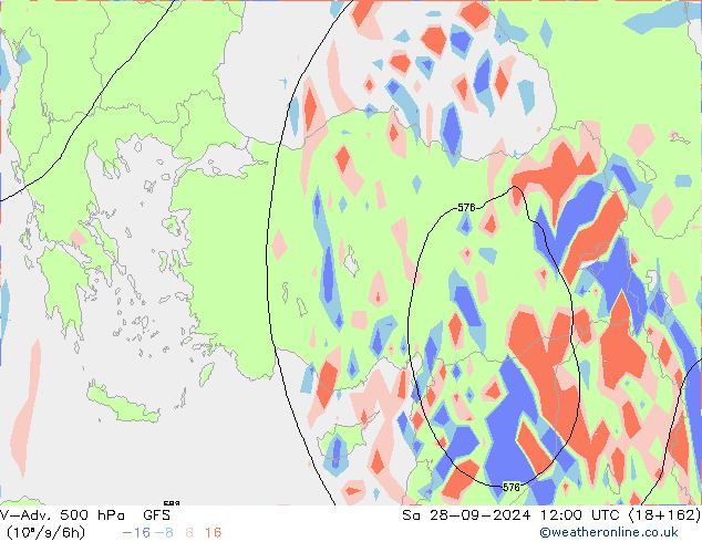 V-Adv. 500 hPa GFS Sa 28.09.2024 12 UTC